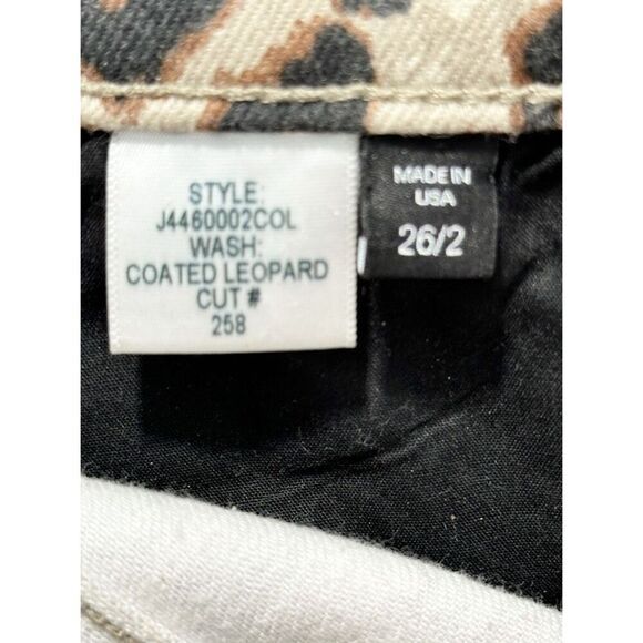 Veronica Beard Leopard Coated Print Mid Rise Skinny Brooke‎ Jeans Size 26 Size 2 - Picture 3 of 13